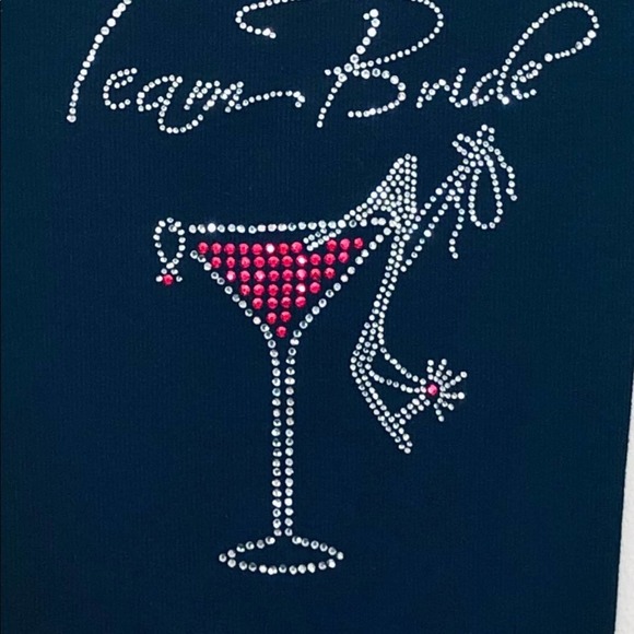 “Team Bride” Embellished Tank Top Lace Back large - Picture 2 of 8